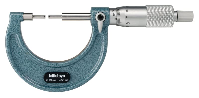 Mitutoyo 111-115 Spline Micrometer, Ratchet Stop, 0-25mm